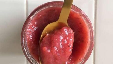 Rosy Strawberry Rhubarb Applesauce