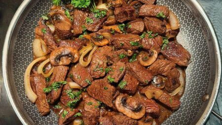 Garlic Butter Steak Bites With Mushrooms